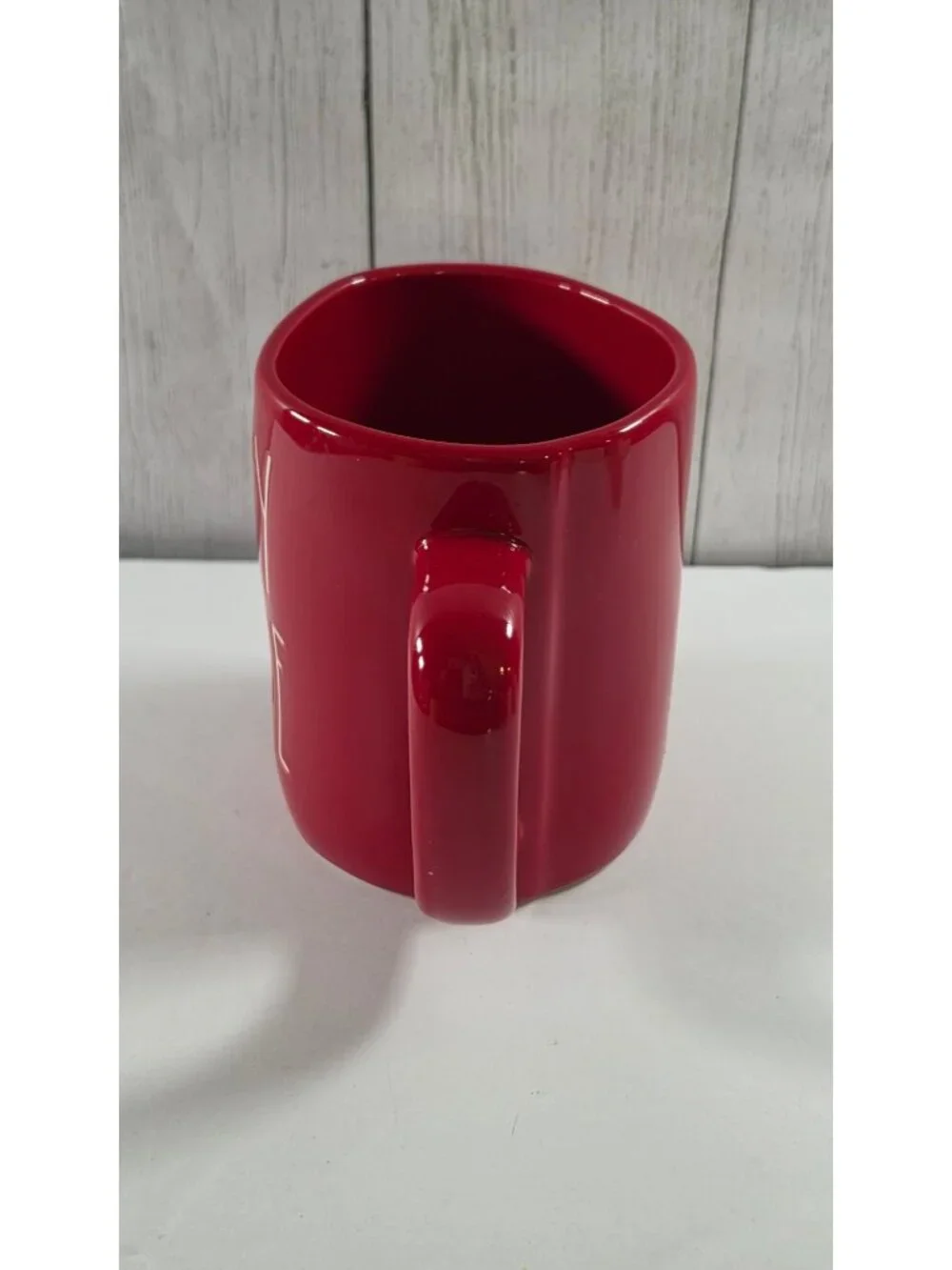 RAE DUNN PUPPY LOVE DOGGIE DOG RED COFFEE CERAMIC MUG CUP WOOF ARTISAN